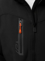 Kurtka softshell męska z kapturem czarno-pomarańczowa OZONEE GE/12268