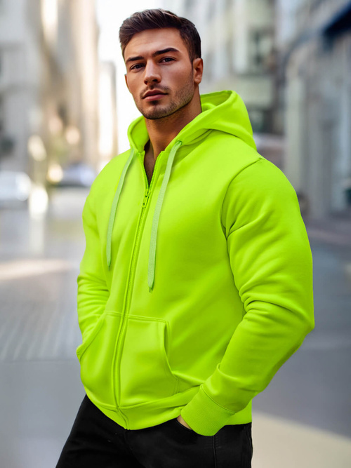 Bluza męska z kapturem rozpinana seledynowa OZONEE JS/2008/72Z