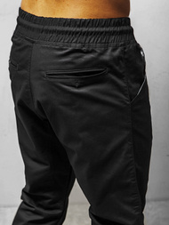 Spodnie męskie chino joggery czarne OZONEE O/399Z