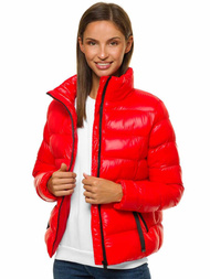Kurtka pikowana damska czerwona OZONEE JS/M23061/5