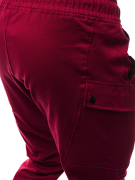 Spodnie męskie chino joggery bordowe OZONEE O/11103