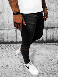 Spodnie jeansowe męskie czarne OZONEE E/6592/01