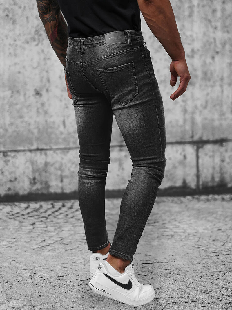 Spodnie jeansowe męskie czarne OZONEE NB/MP0019N