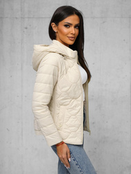 Kurtka damska pikowana ecru OZONEE JS/16M9239/62