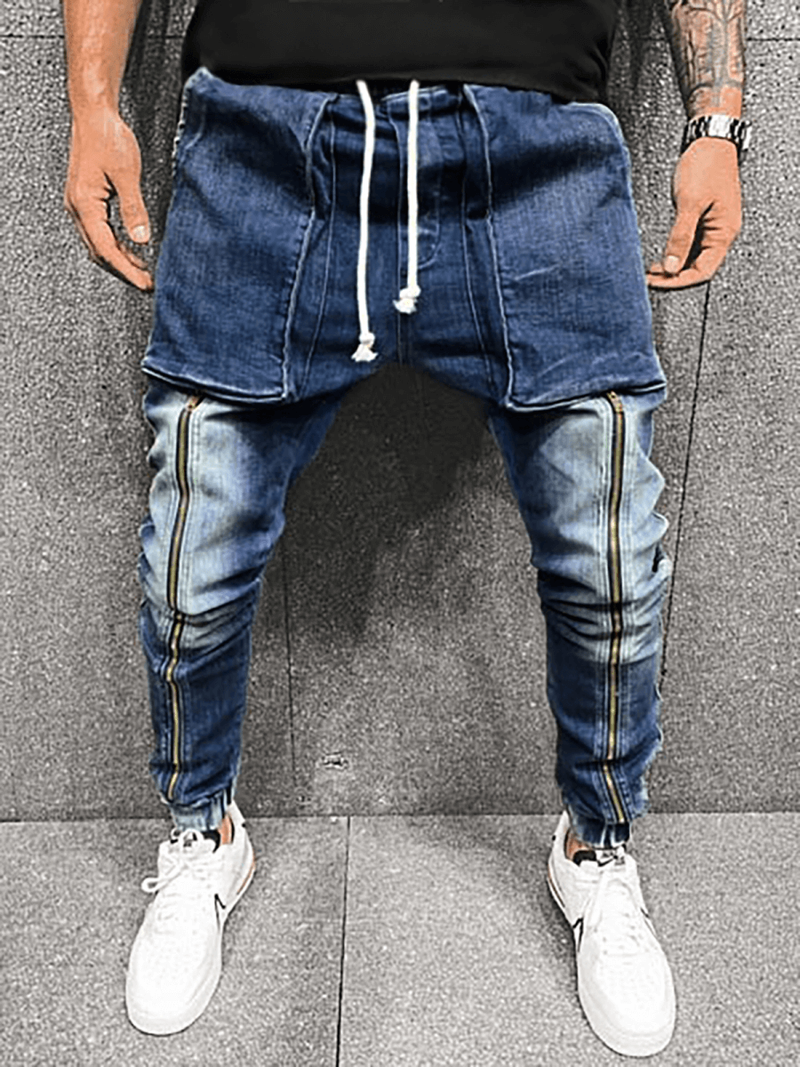 Spodnie jeansowe męskie niebieskie OZONEE O/B5605Z