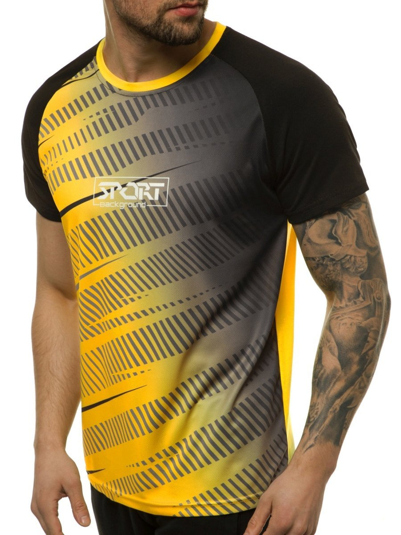 T-Shirt męski żółty OZONEE JS/KS2060