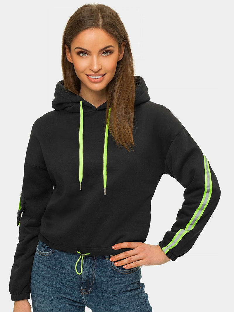 Bluza z kapturem damska czarna OZONEE JS/B26031