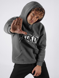 Bluza z kapturem oversize grafitowa OZONEE O/SWE23019Z