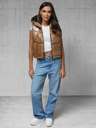 Kamizelka damska pikowana złota OZONEE JS/5M3190/84