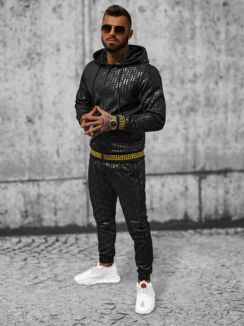 Komplet dresowy męski czarny OZONEE O/3A161