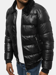 Kurtka skórzana męska czarna OZONEE O/9030