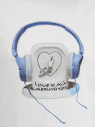 T-shirt damski z nadrukiem biało-niebieski OZONEE DJ77806