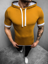 T-Shirt z kapturem męski camelowy OZONEE O/1273Z
