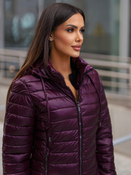 Kurtka damska pikowana bordowa OZONEE JS/16M9106/01