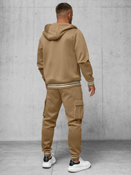 Komplet dresowy męski ciemno-beżowy OZONEE JS/27C6506/91