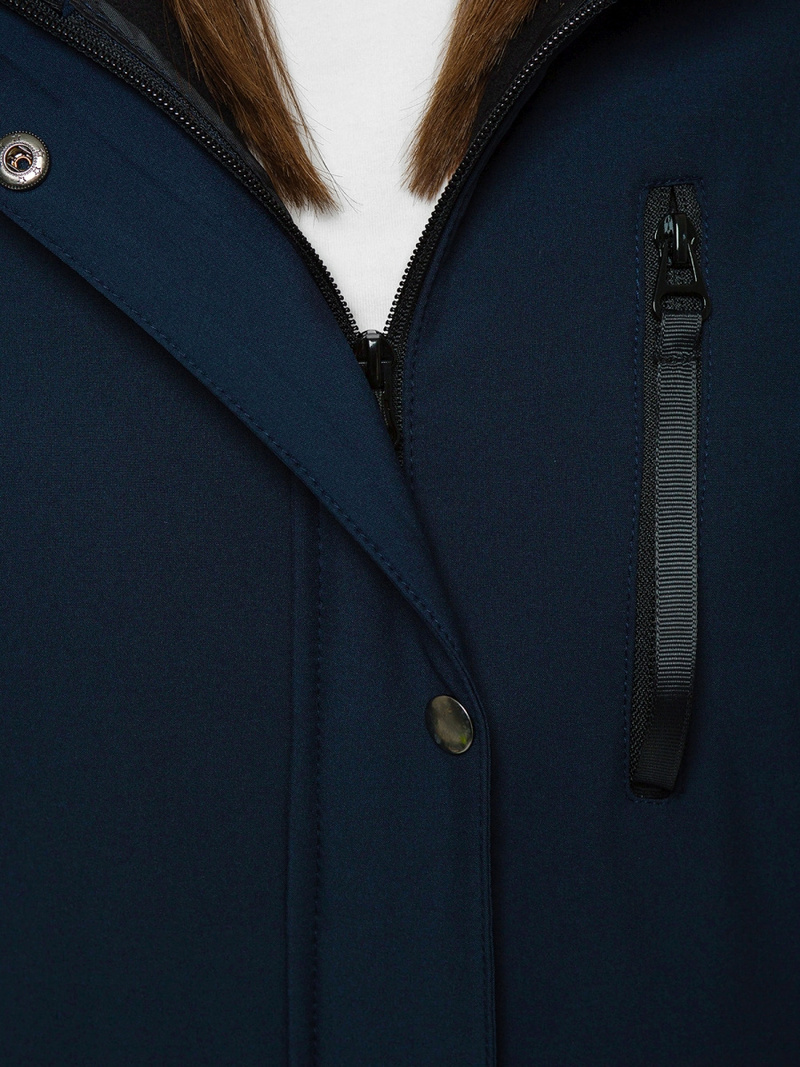 Kurtka softshell damska z kapturem granatowa OZONEE JS/HD181/4