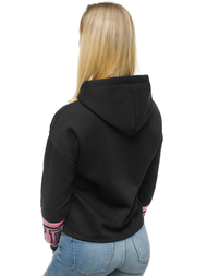 Bluza z kapturem damska czarna OZONEE JS/KSW2034