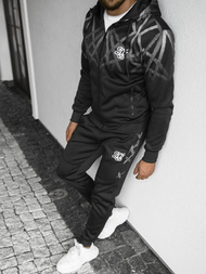 Спортивний костюм чоловічій чорно-срібляста OZONEE O/HM395