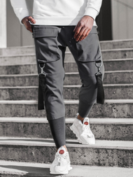Spodnie męskie chino joggery szare OZONEE G/11133
