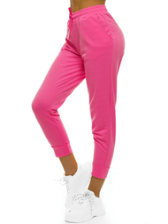 Spodnie dresowe damskie różowo-neonowe OZONEE O/MB2002/21