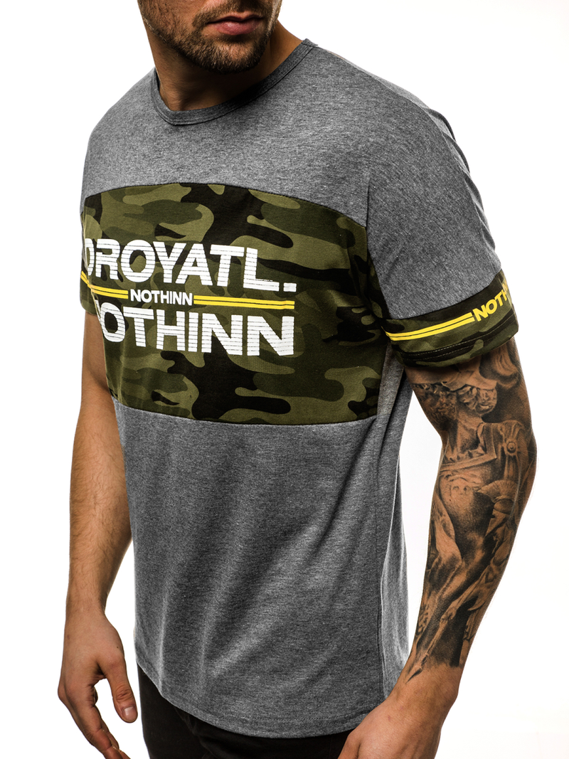 T-Shirt męski grafitowy OZONEE JS/SS10976