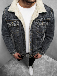 Kurtka męska jeans grafitowa OZONEE JB/JP1109Z