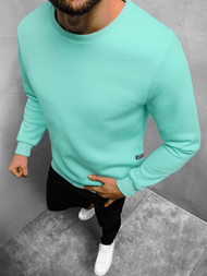 Bluza męska bez kaptura ocieplana gładka miętowa OZONEE O/11037