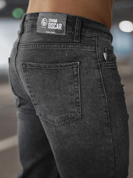 Spodnie jeansowe joggery męskie grafitowe OZONEE DO/6108/5