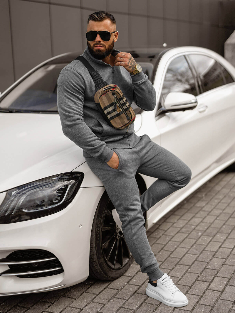 Спортивний костюм чоловічій графіт OZONEE JS/68C10385/5Z