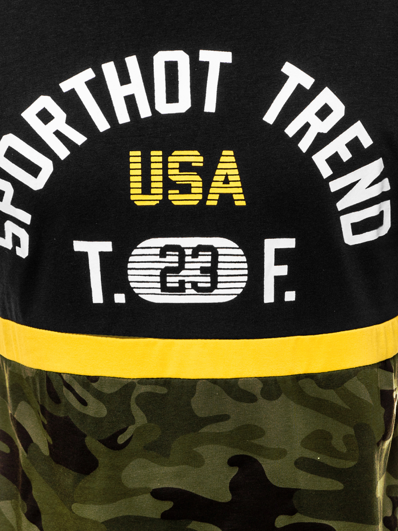 T-Shirt męski czarny OZONEE JS/SS10983