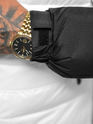 Kurtka zimowa męska pikowana biało-czarna OZONEE JS/31M5008