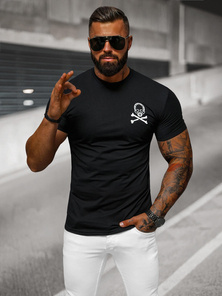 T-shirt męski slim fit czarny OZONEE NB/MT3066