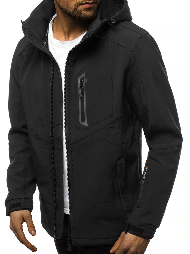 Kurtka męska softshell czarna OZONEE GE/12259