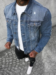 Kurtka męska jeansowa niebieska OZONEE NB/MJ500BZ