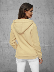 Bluza damska rozpinana z kapturem jasno-beżowa OZONEE JS/W03/159Z