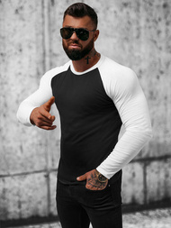 Longsleeve męski czarno-biały OZONEE O/B261