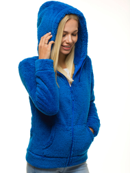 Bluza damska rozpinana z kapturem niebieska OZONEE JS/HH007/9
