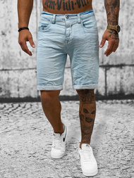 Spodenki męskie jeansowe jasno-niebieskie OZONEE O/19200