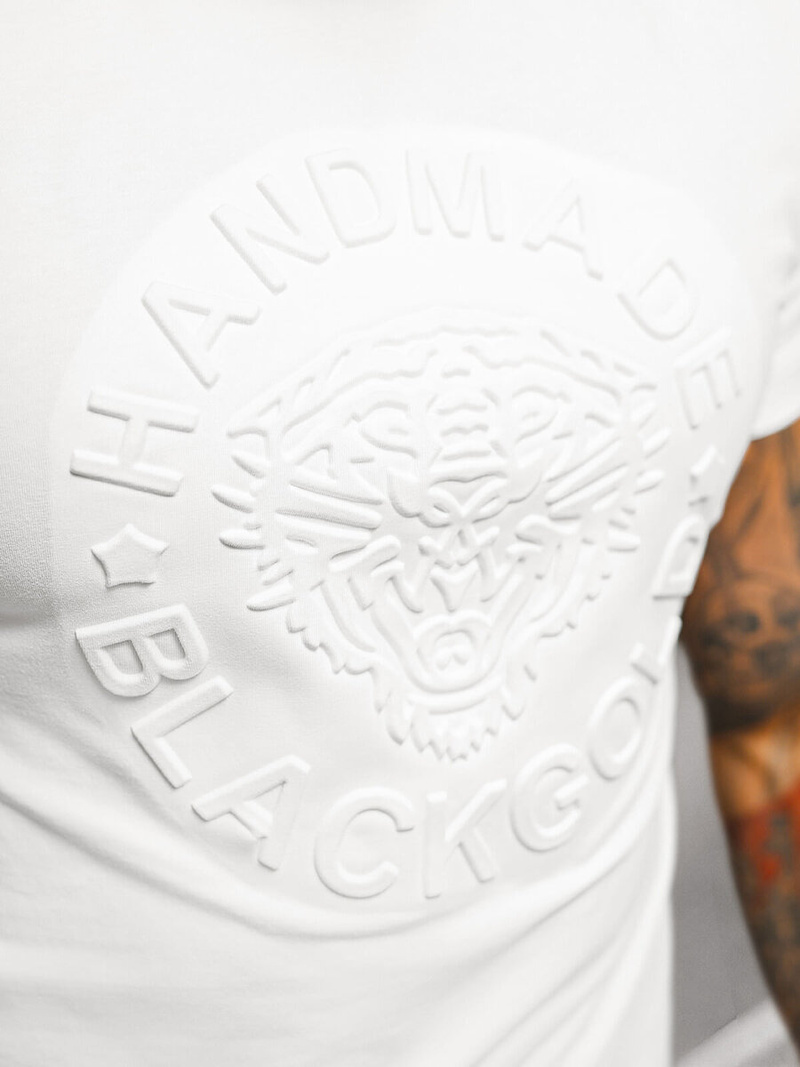 T-shirt męski slim fit biały OZONEE NB/MT3056Z