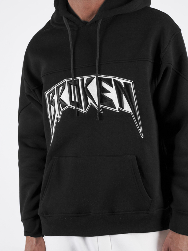 Bluza z kapturem oversize czarna OZONEE O/SWE23019Z