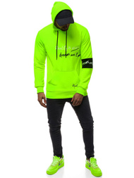Bluza z kapturem męska zielona-neon OZONEE MACH/3105Z