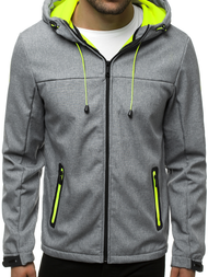 Kurtka softshell męska z kapturem szara OZONEE JS/KS2196