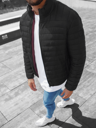 Kurtka przejściowa męska pikowana czarna OZONEE JS/M890/1