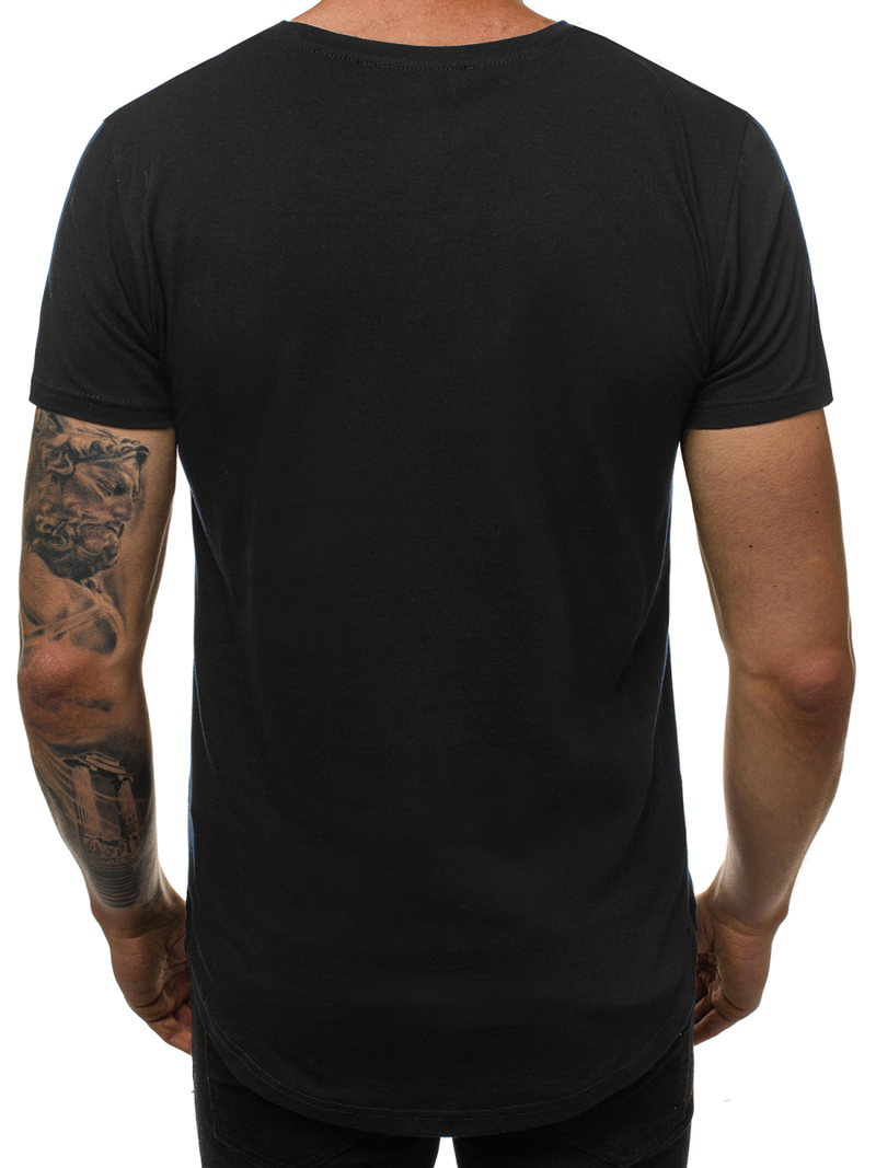 T-Shirt męski czarny OZONEE O/2309