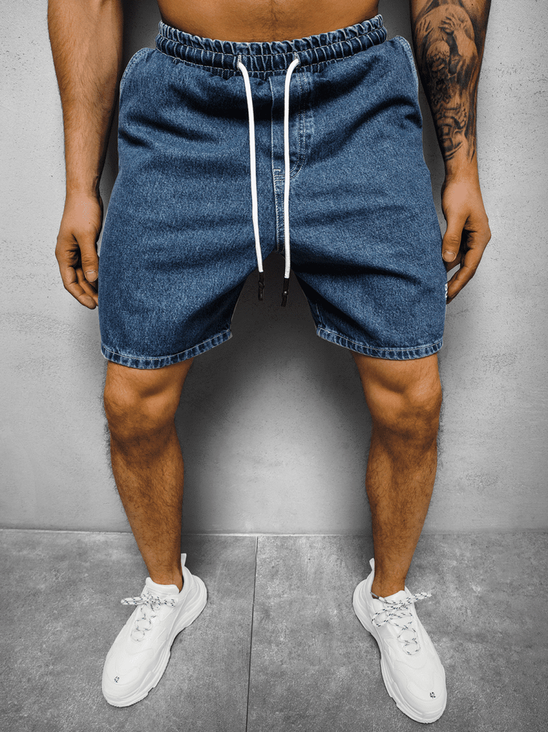 Spodenki męskie jeansowe ciemnoniebieskie OZONEE DR/17103