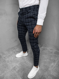 Spodnie męskie chino materiałowe niebieskie OZONEE DJ/5508