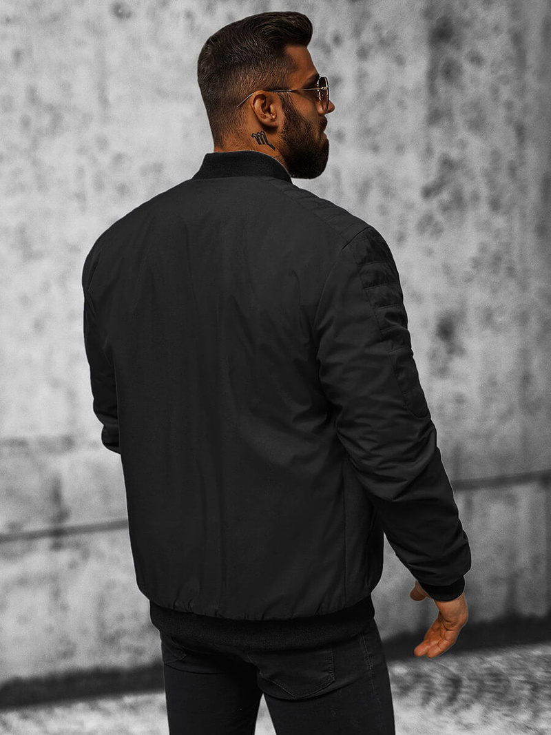 Kurtka męska bomberka czarna OZONEE JS/84M3007/392