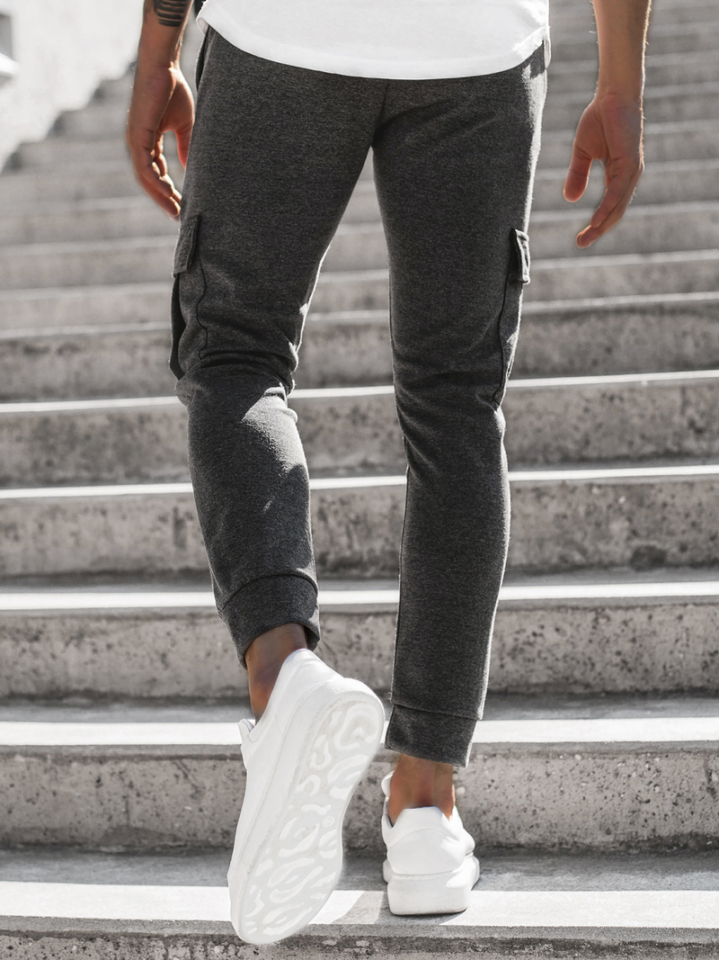 Spodnie dresowe męskie grafitowe OZONEE C/374