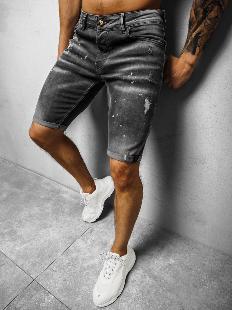 Spodenki męskie jeansowe grafitowe OZONEE DR/K130/5