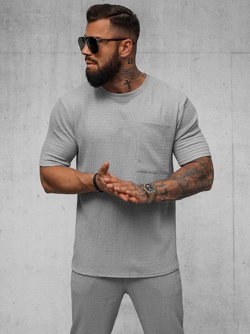 T-shirt męski szary OZONEE O/Y960T